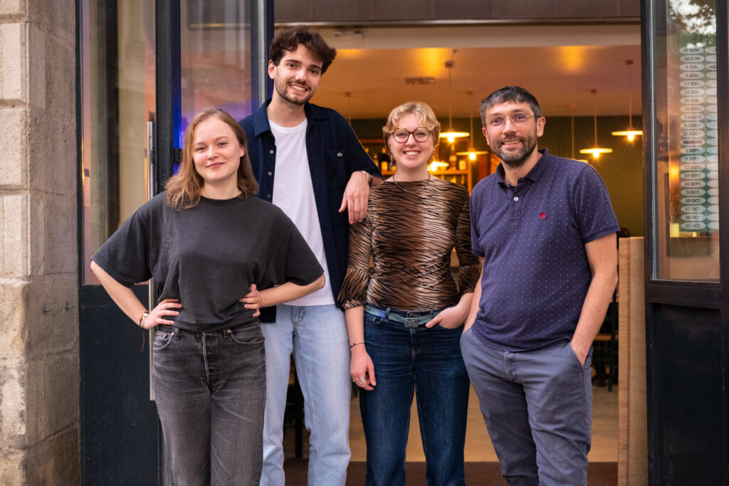 De gauche à droite : Lila Olkinuora, Jules Joué, Julie Conrad et Olivier Uguen.